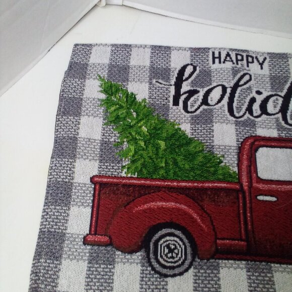 Christmas Placemat Lot of 4 Red Truck Tree Fabric 18" x 12.5" 2 Patterns - Picture 9 of 14